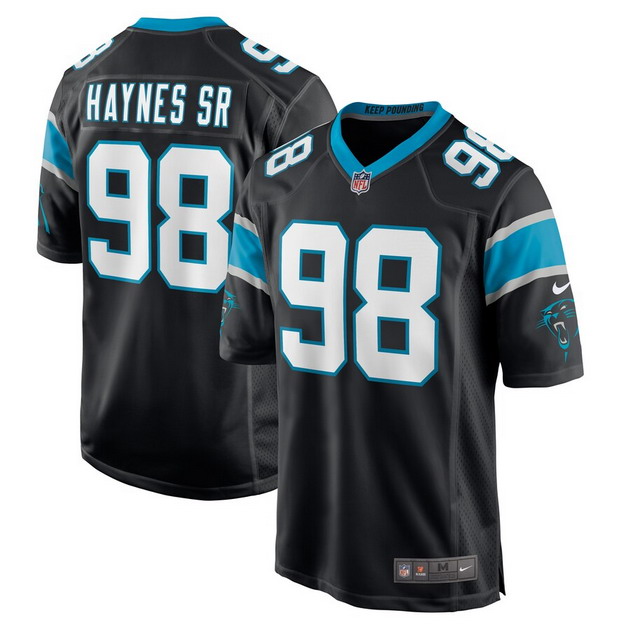 mens nike marquis haynes sr black carolina panthers game player jersey